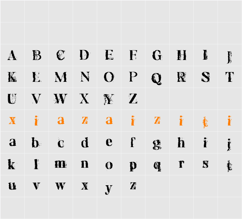 Gamilia Soil Demo 字符映射表