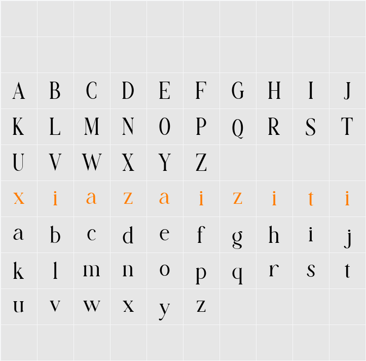 Flawsome Regular 字符映射表