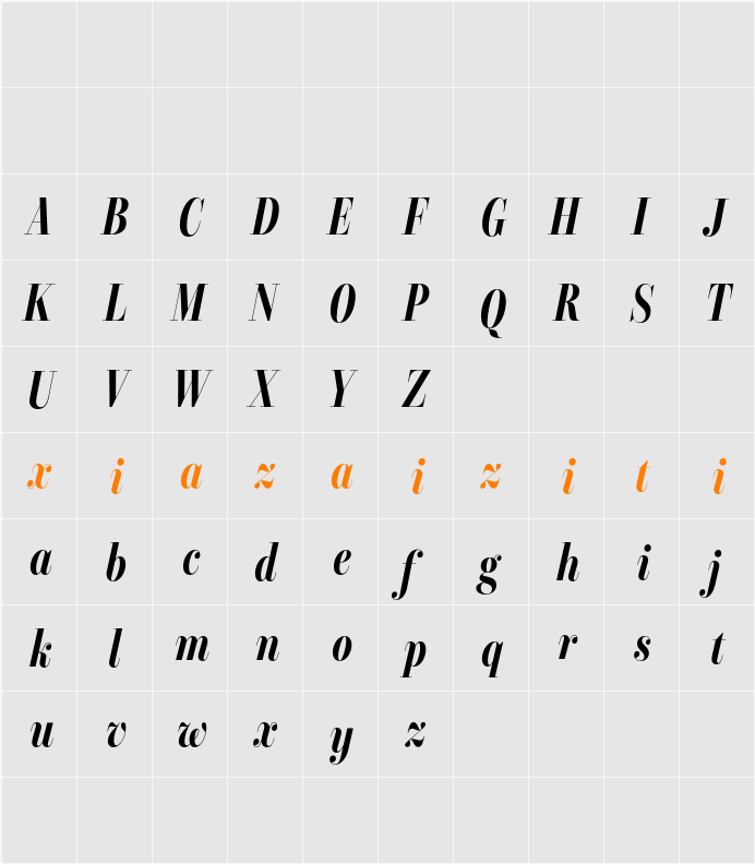 Esthoria Demo 48 Point 字符映射表