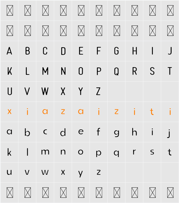 Karya Yang Di Niati Thin 字符映射表