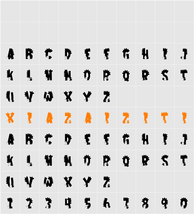 Dino Child 字符映射表