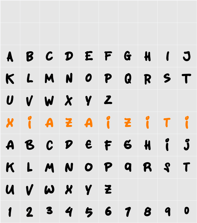 Demo Scribble Wonders 字符映射表