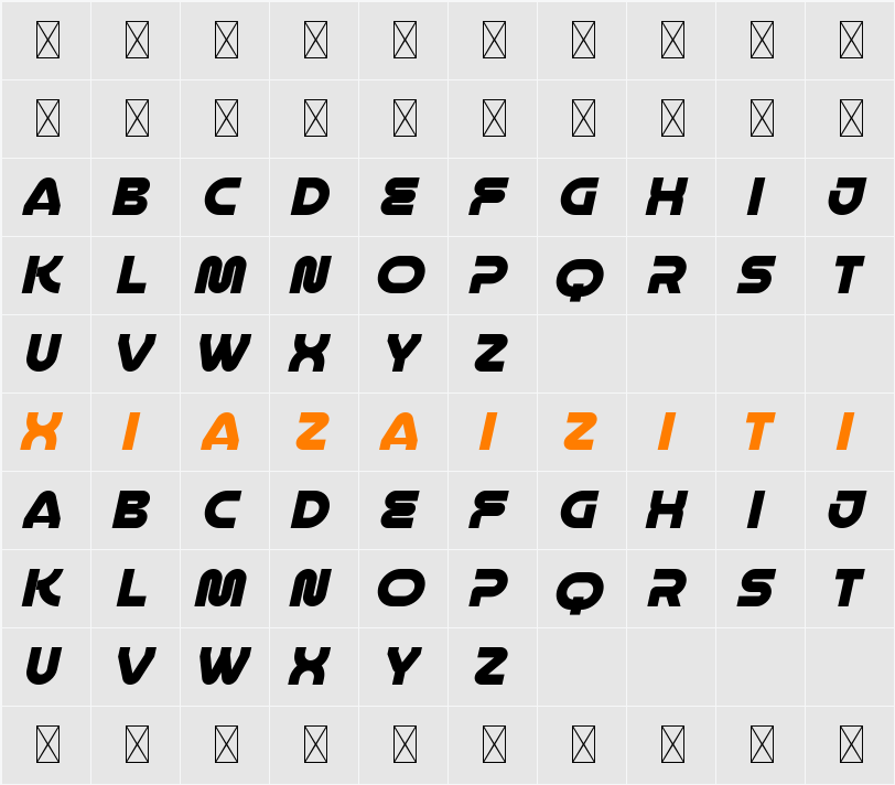 Electric Formula 字符映射表
