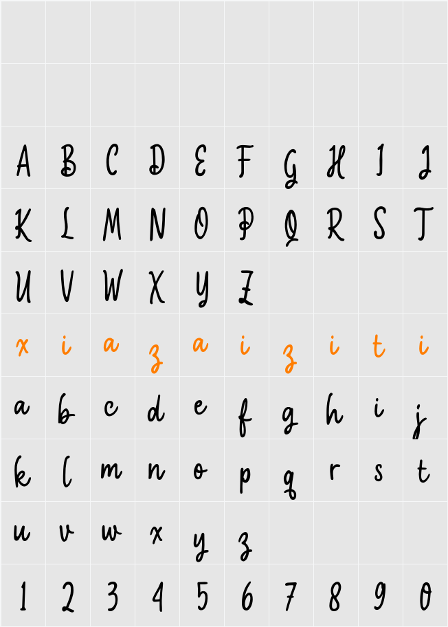 Demo Baskernite 字符映射表