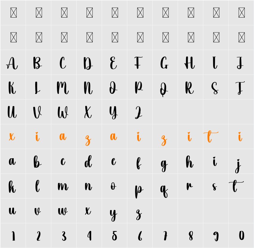 Delighted 字符映射表