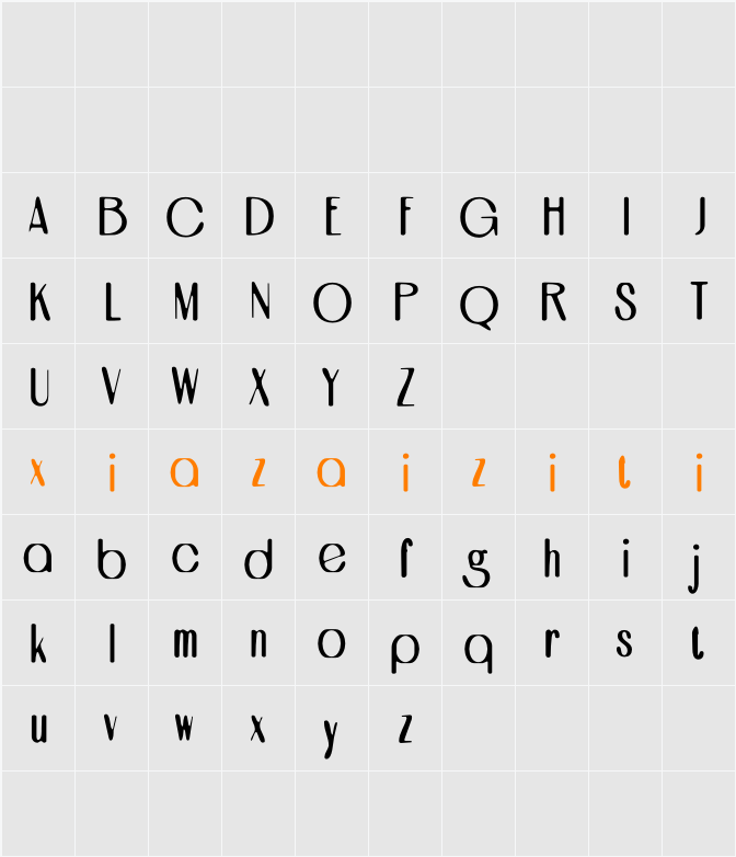 Celesia Blur Demo 字符映射表