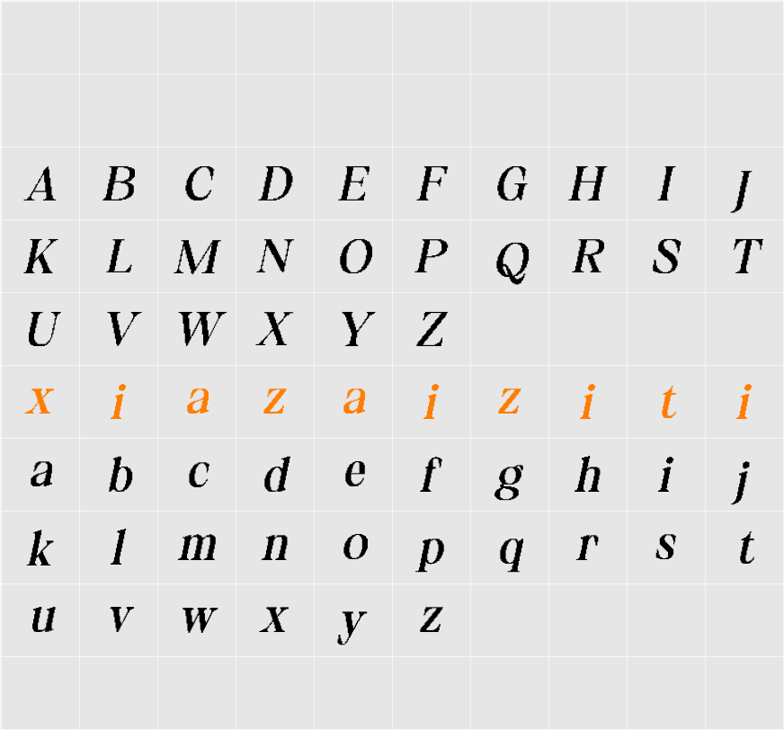 Gamilia Pixel Demo 字符映射表