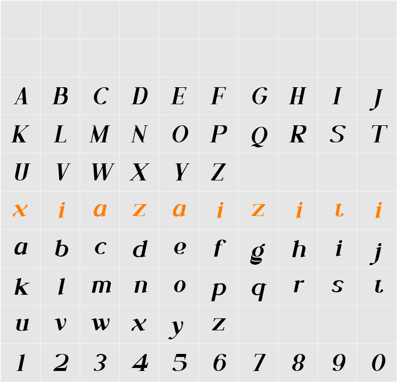 Cameuron 字符映射表