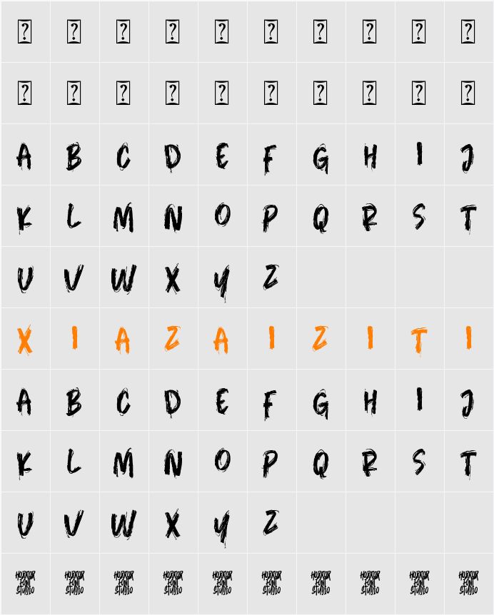 Chilling Nightime 字符映射表