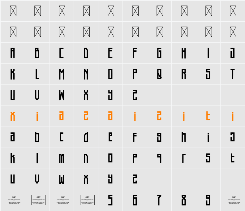 Equinox 字符映射表