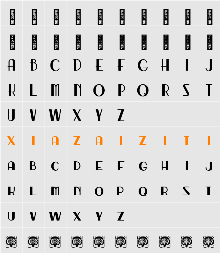 Decrow Demo Bold 字符映射表