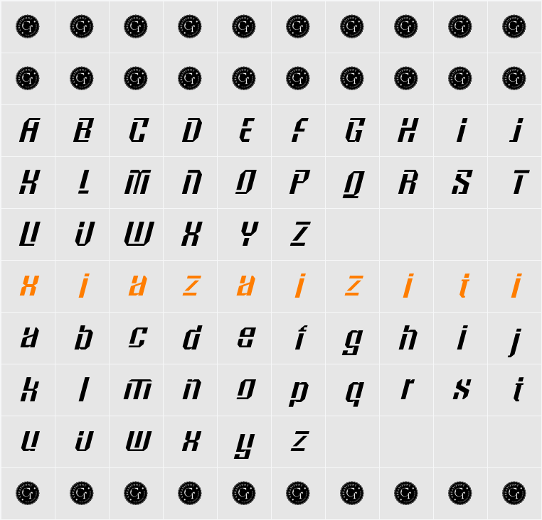 CF Bogswa Med Ita 字符映射表