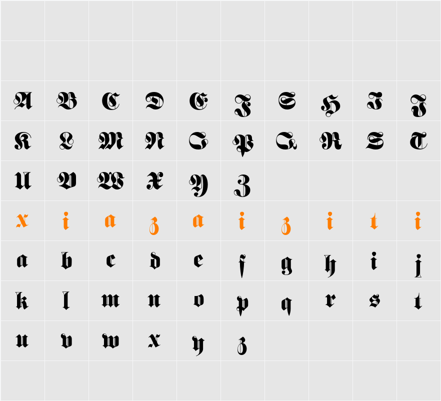 CS Chalise Demo 字符映射表