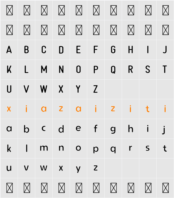 Karya Yang Di Niati Light 字符映射表