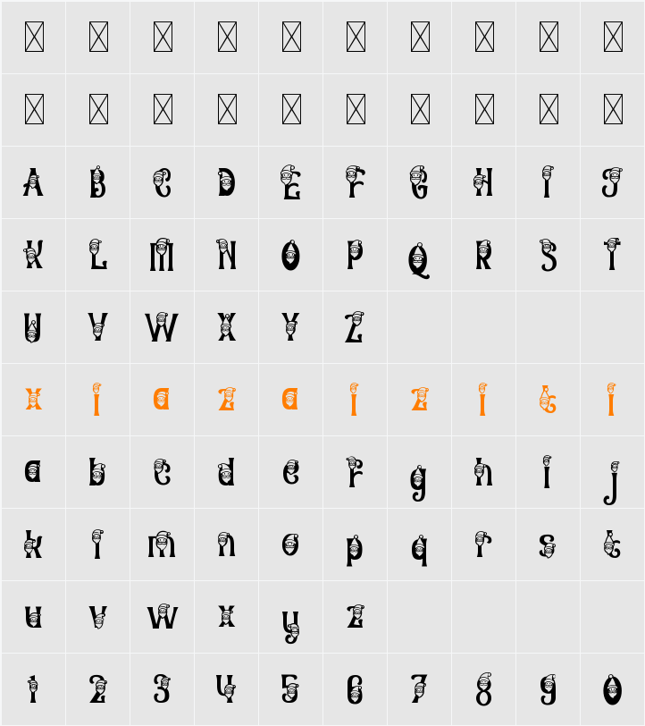 Christmas Chances Santa 字符映射表