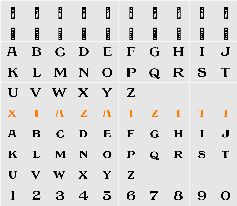 EFCO Barnis Semibold 字符映射表