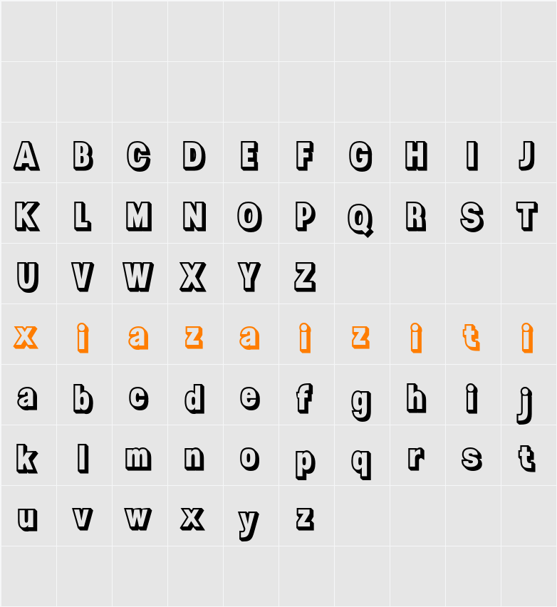 Demine 3D Demo ExtrudeRight 字符映射表