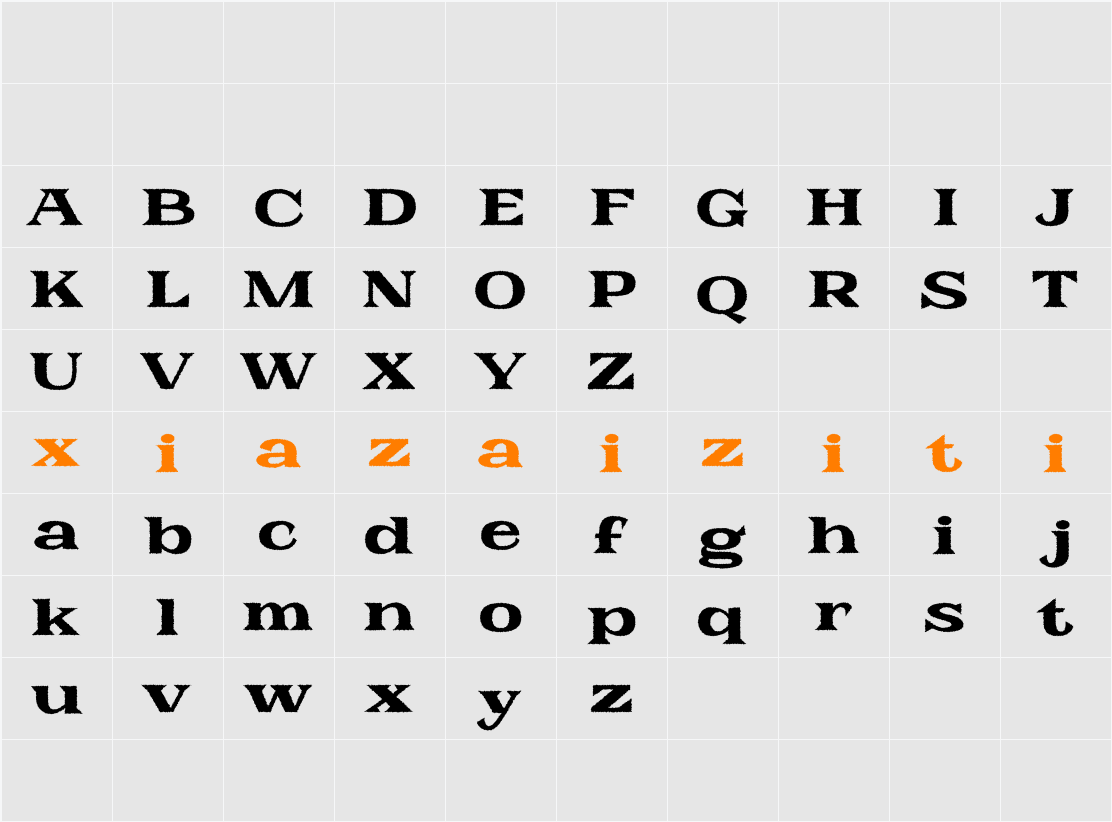 Galeno Rough Demo 字符映射表