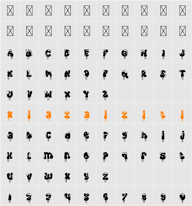 Cold Snowflake Two 字符映射表