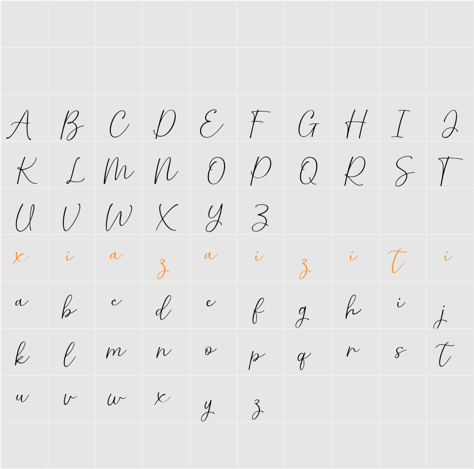 Carly 字符映射表