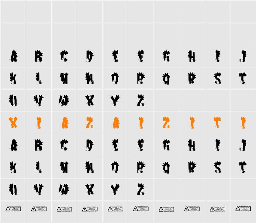 Dino Child PERSONAL USE ONLY! 字符映射表