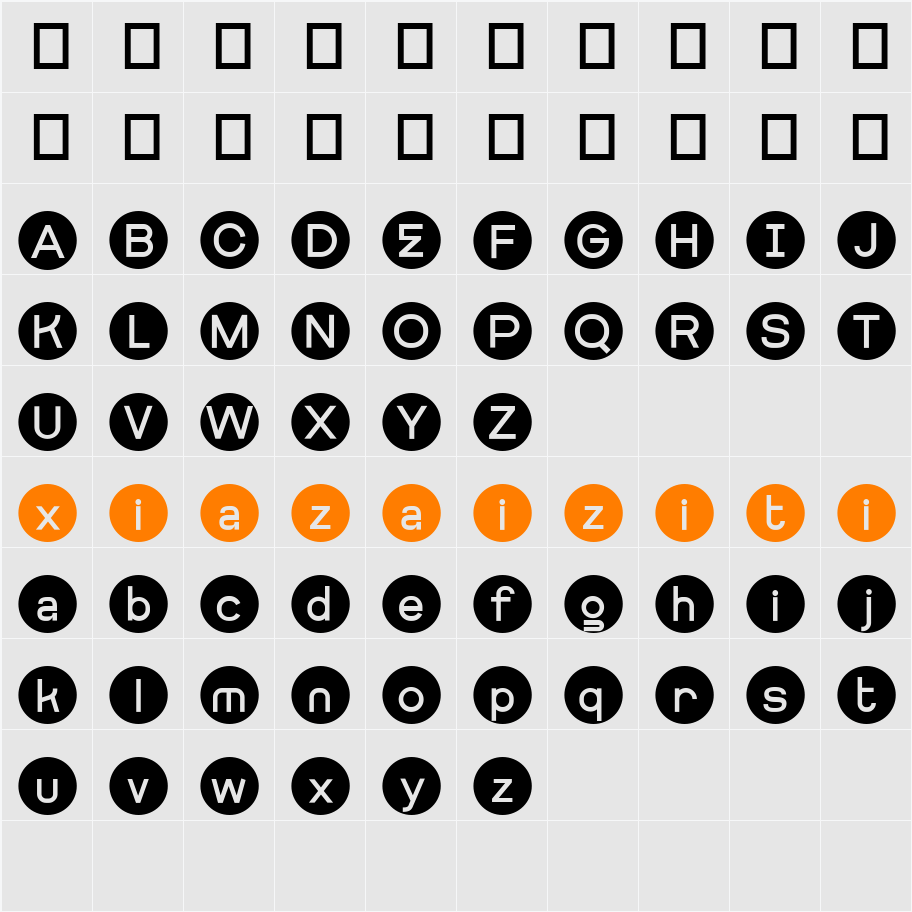 Getboreg Spare 字符映射表