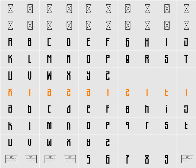 Equinox 字符映射表