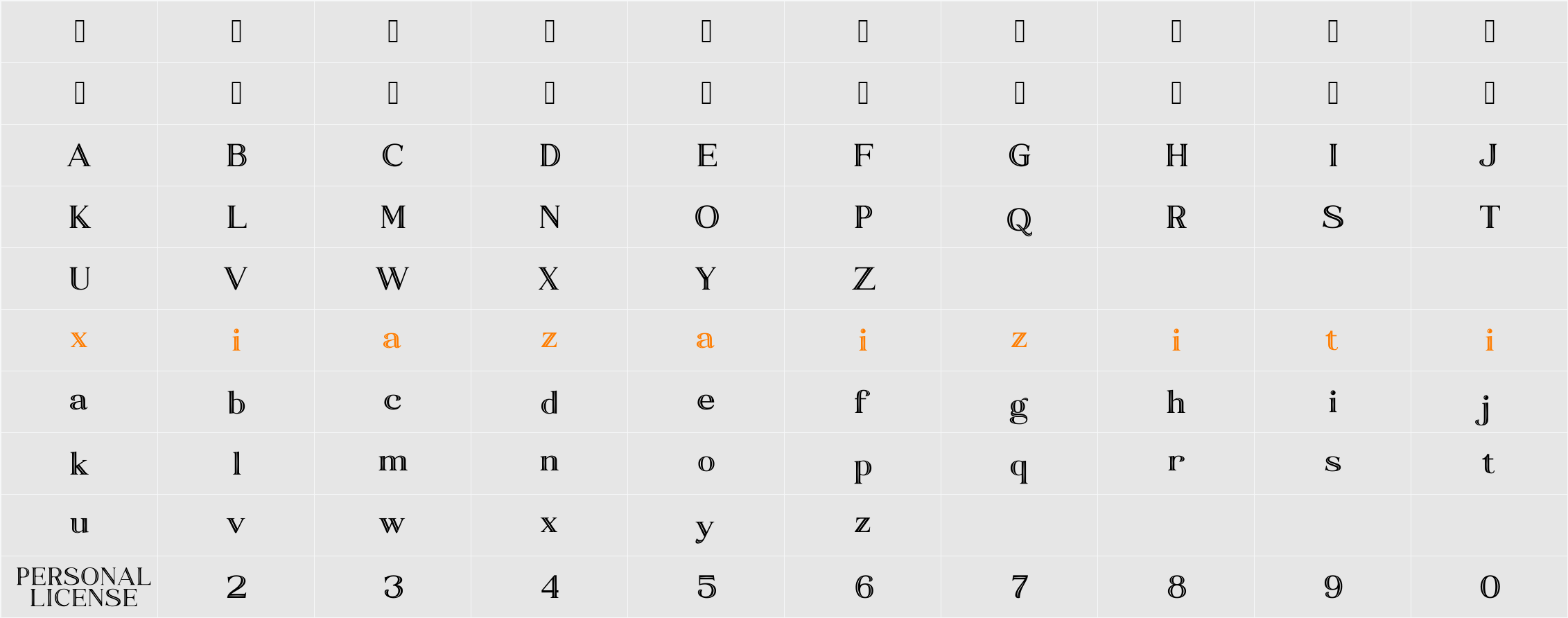 Craved Story Demo 字符映射表