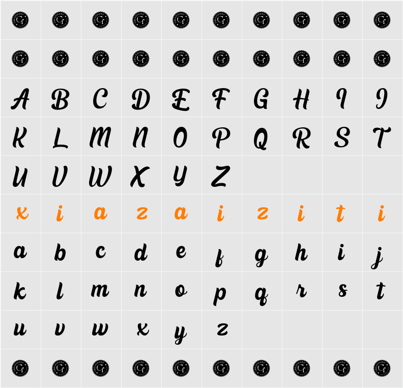 CF Rogade Demo 字符映射表