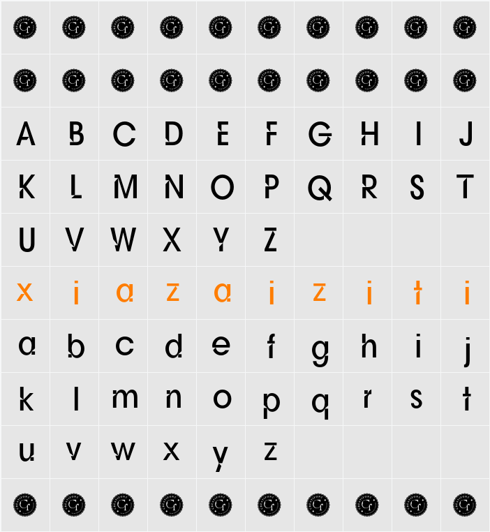 CF Fortusnova Demo 字符映射表