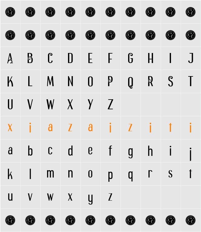 CF Jingle & Mingle Demo 字符映射表