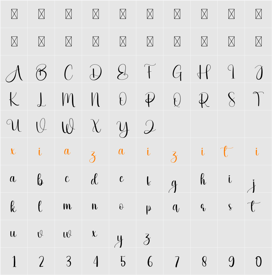 Earring 字符映射表