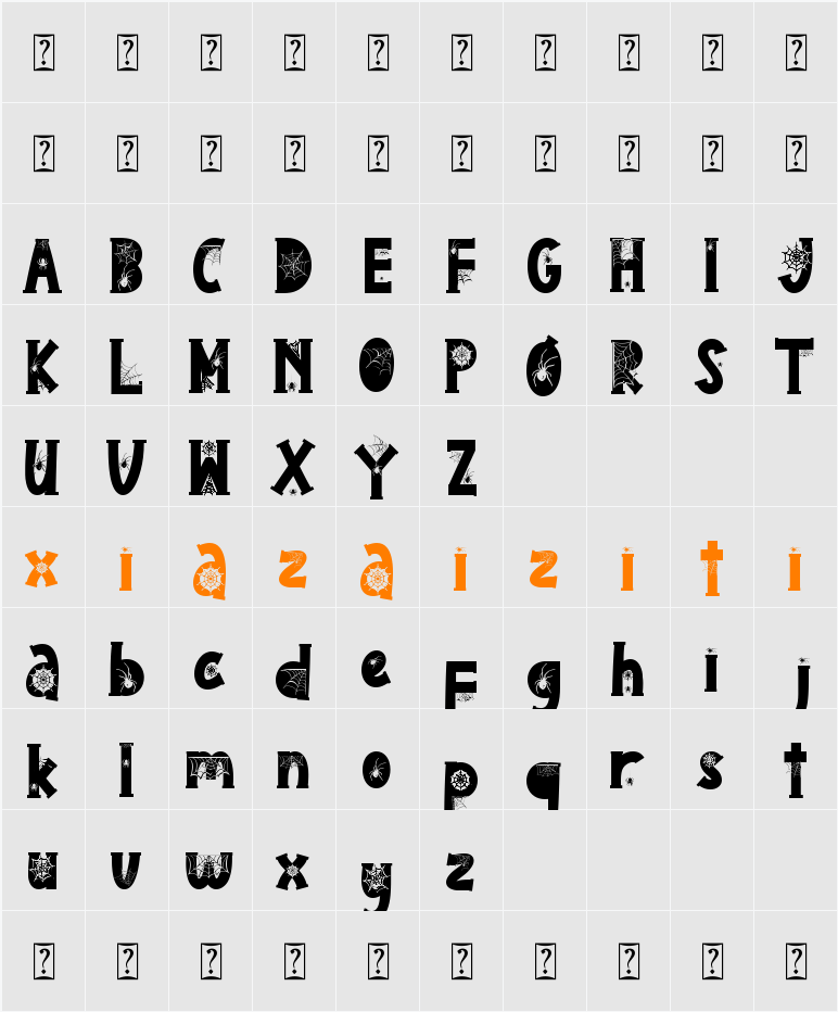 Death Spider 字符映射表