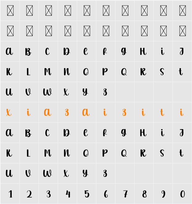 Burger Market 字符映射表