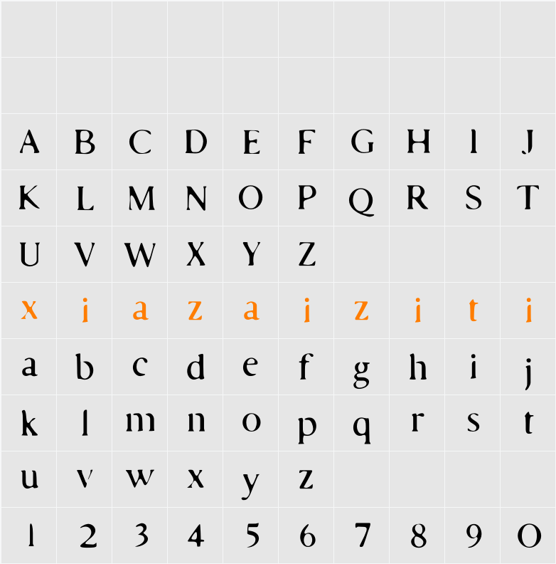 Established Typewriter 字符映射表