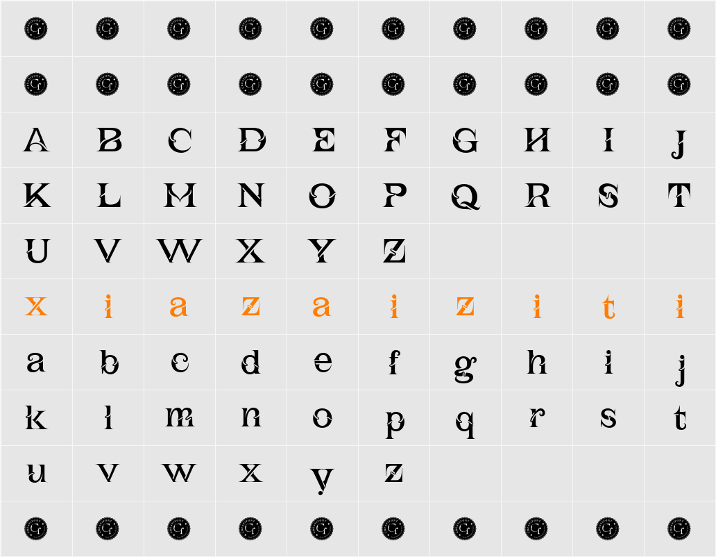CF Minerva Demo 字符映射表