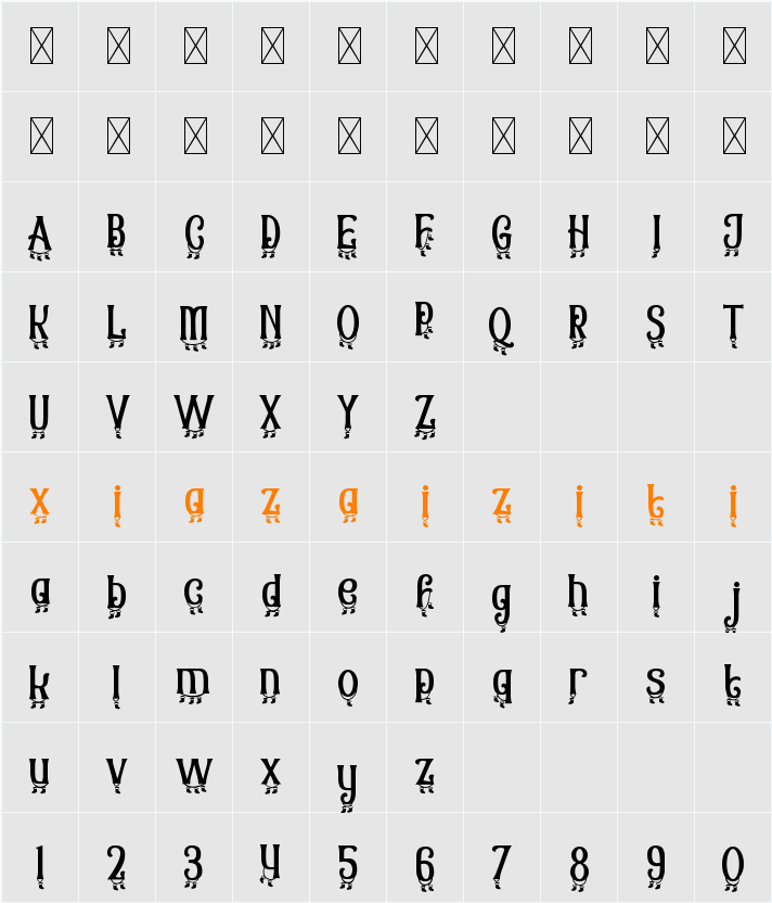 Christmas Chances Sock 字符映射表