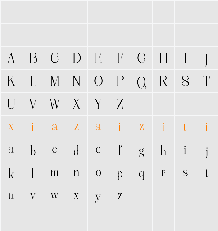 Chavler Demo 字符映射表