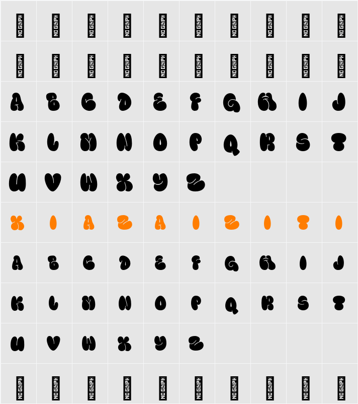 Fanky Bubble 字符映射表