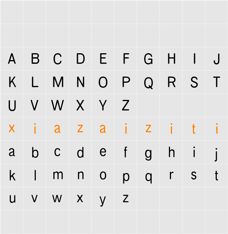 Galdien Rounded Demo 字符映射表