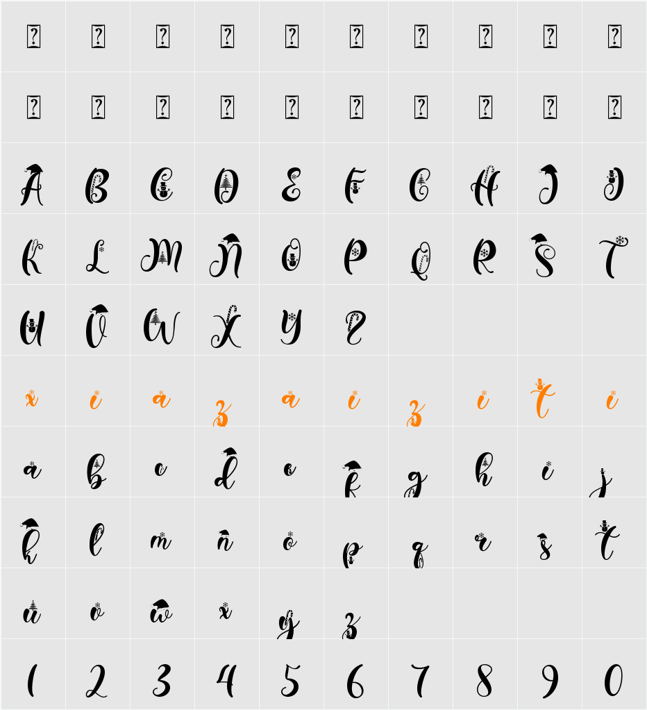 Christmas Peachy 字符映射表