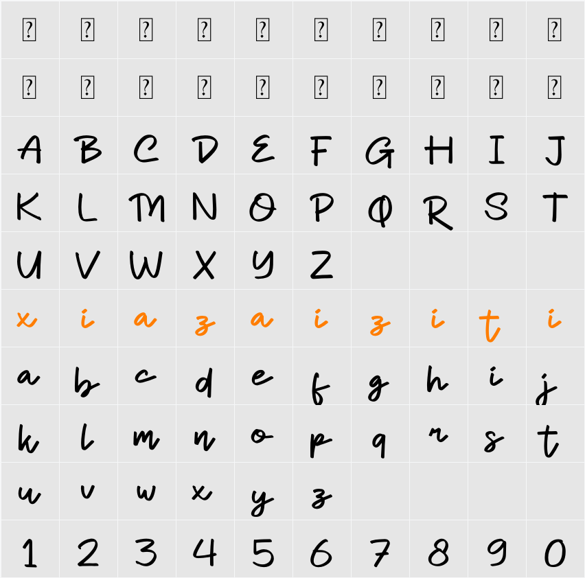 Dhel Fyn 字符映射表