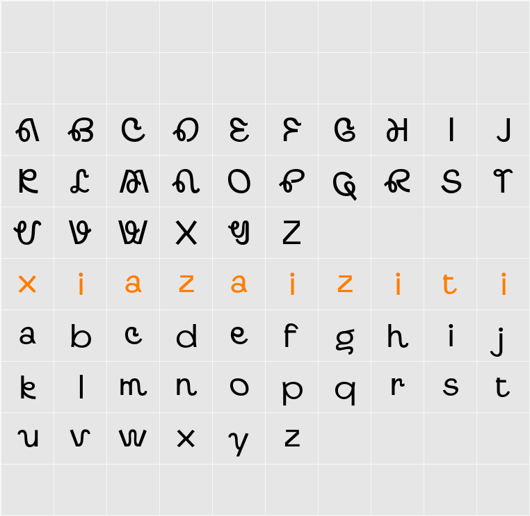 CS Lemon Demo 字符映射表