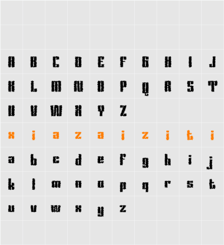 Calpina Unfocus Demo 字符映射表