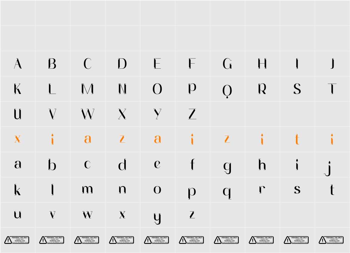 Flowza PERSONAL USE ONLY! 字符映射表