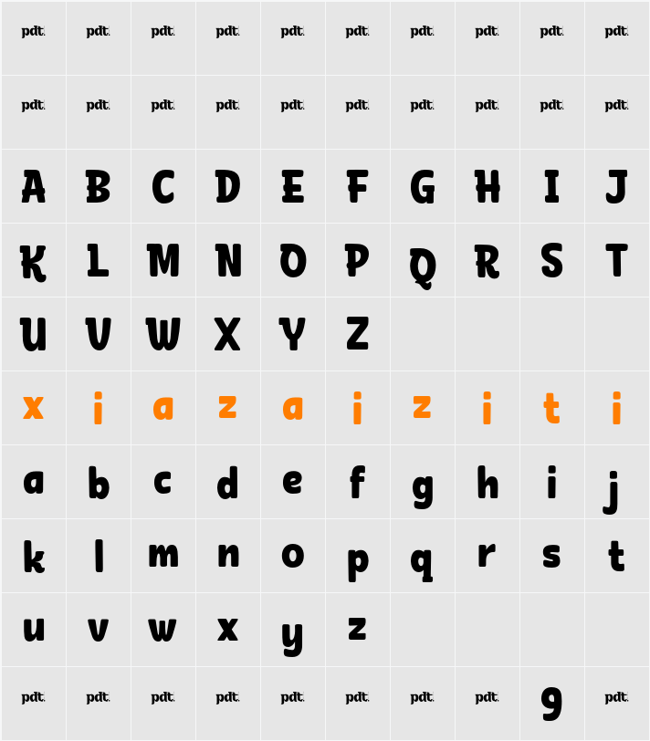 Food Buka Personal 字符映射表