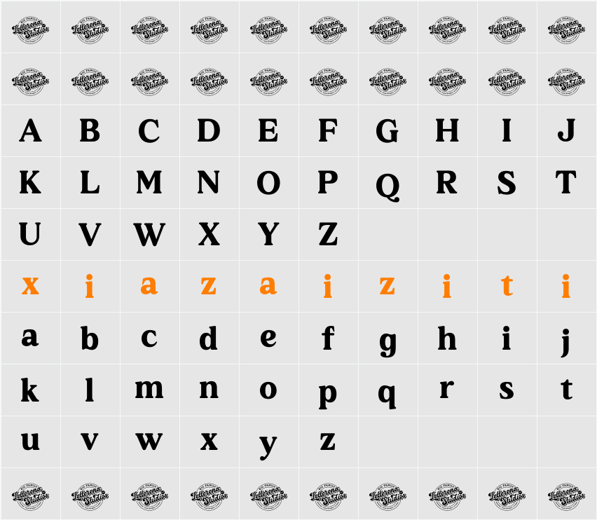 Garden Rostera DEMO VERSION 字符映射表