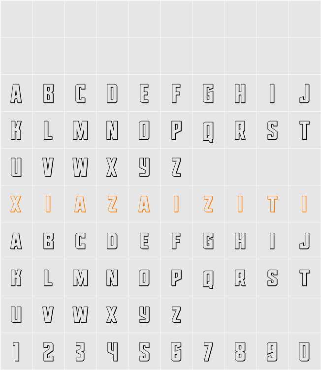 Dynamic Trooper 3D Straight 字符映射表