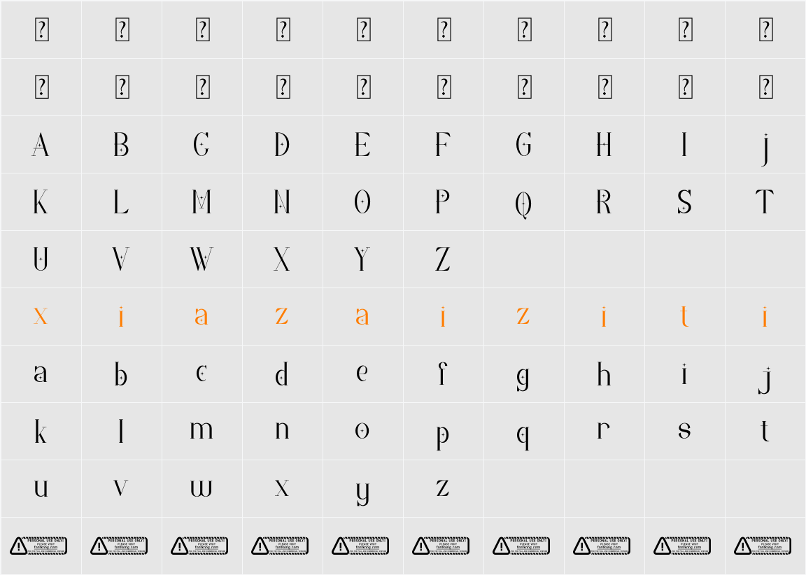 Costivex PERSONAL USE ONLY! 字符映射表