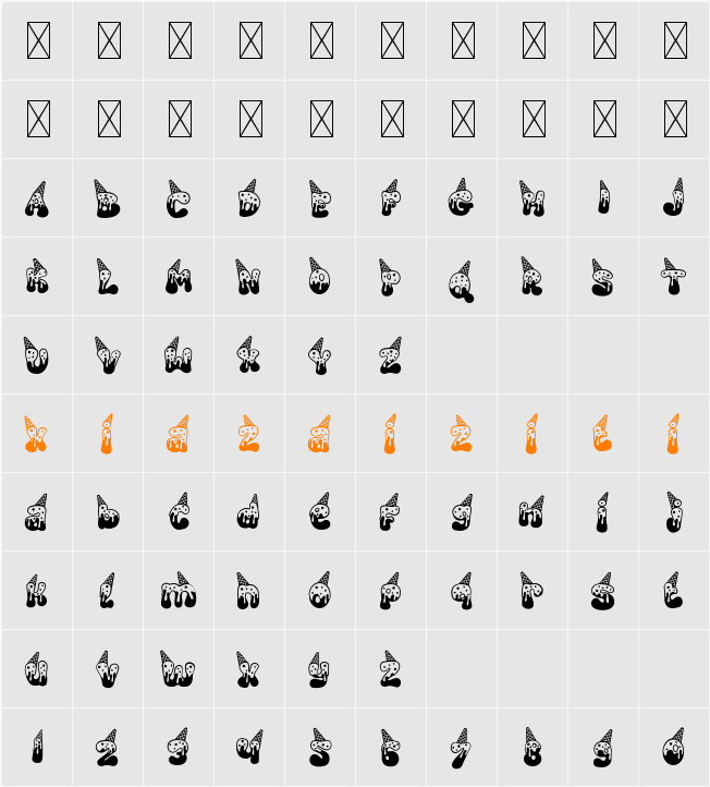 Cold Snowflake Three 字符映射表